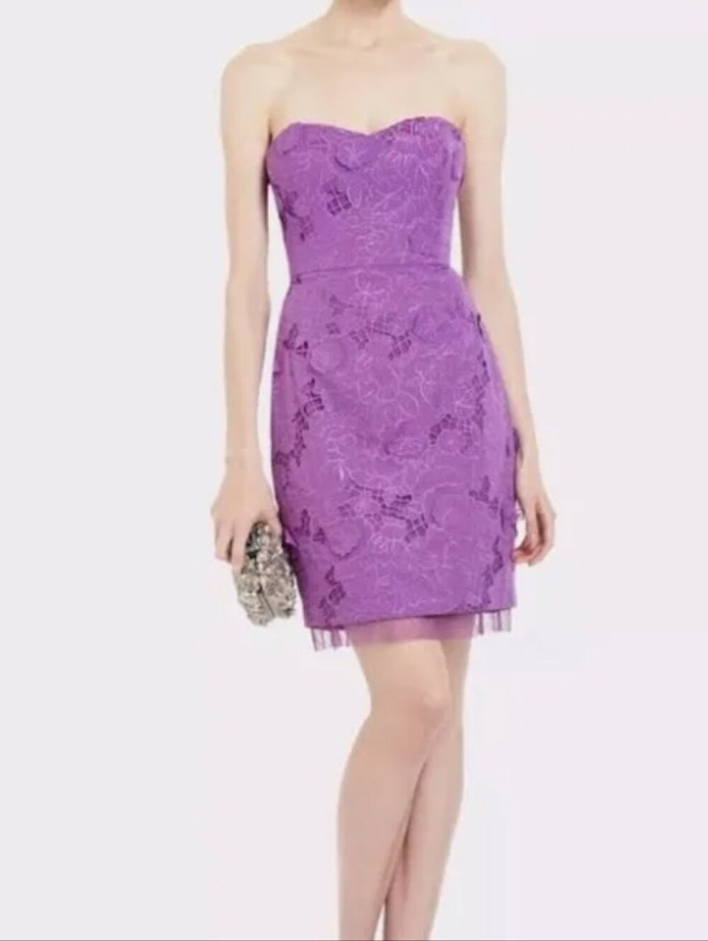 BCBGMaxAzria Floral Applique Designer Iris Purple Dress. NWOT. Perfect!